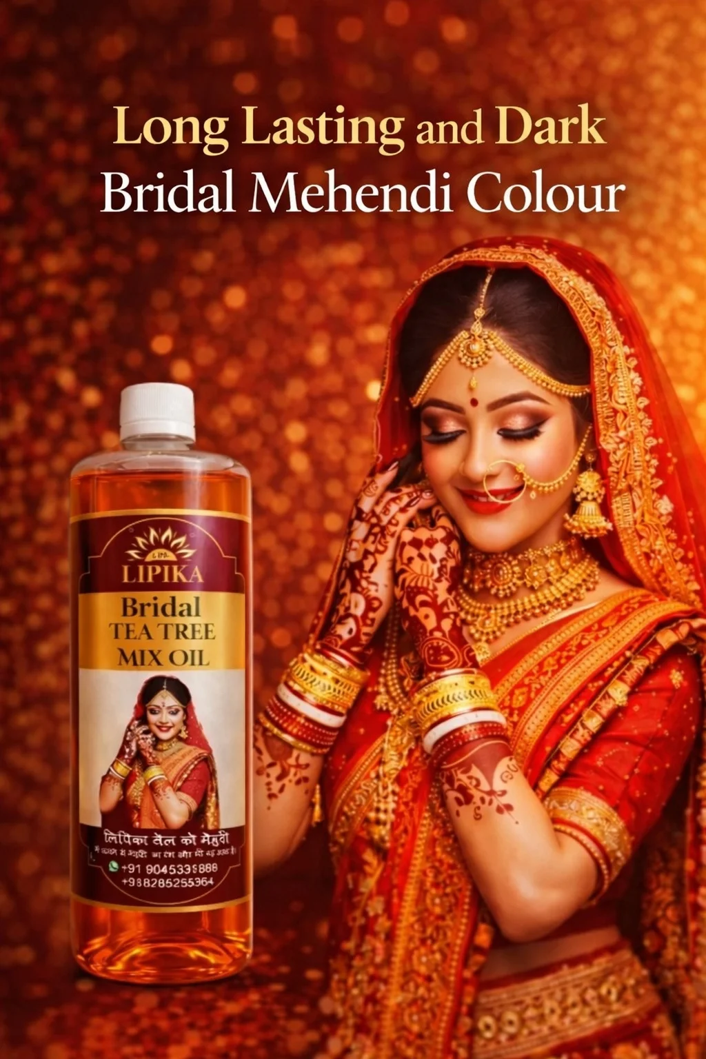 Lipika Bridal Tea Tree Oil – Best For Dark Mehndi Color | 1 Litre - Image 2