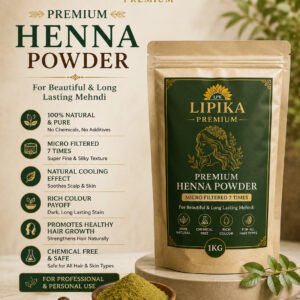 Lipika Premium BAQ Special Henna Powder | High-Class Mehndi Artist First Choice | 1KG