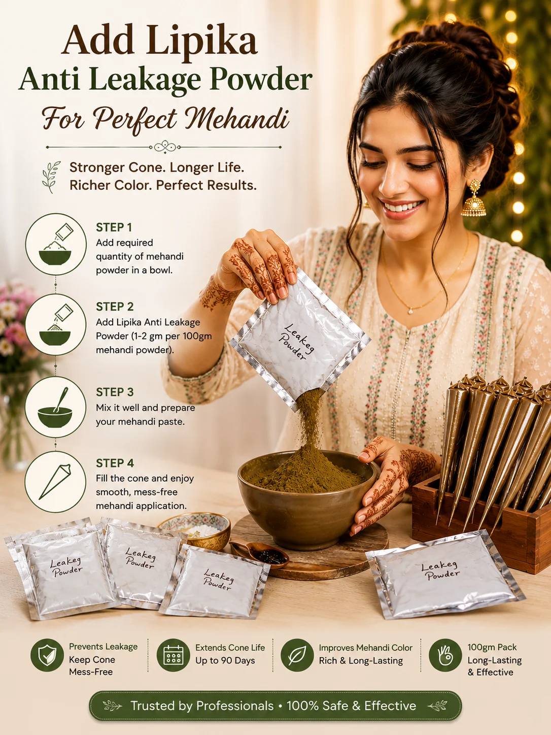 Anti Leakage Powder 100gm | Best For increase Cone Life - Image 2